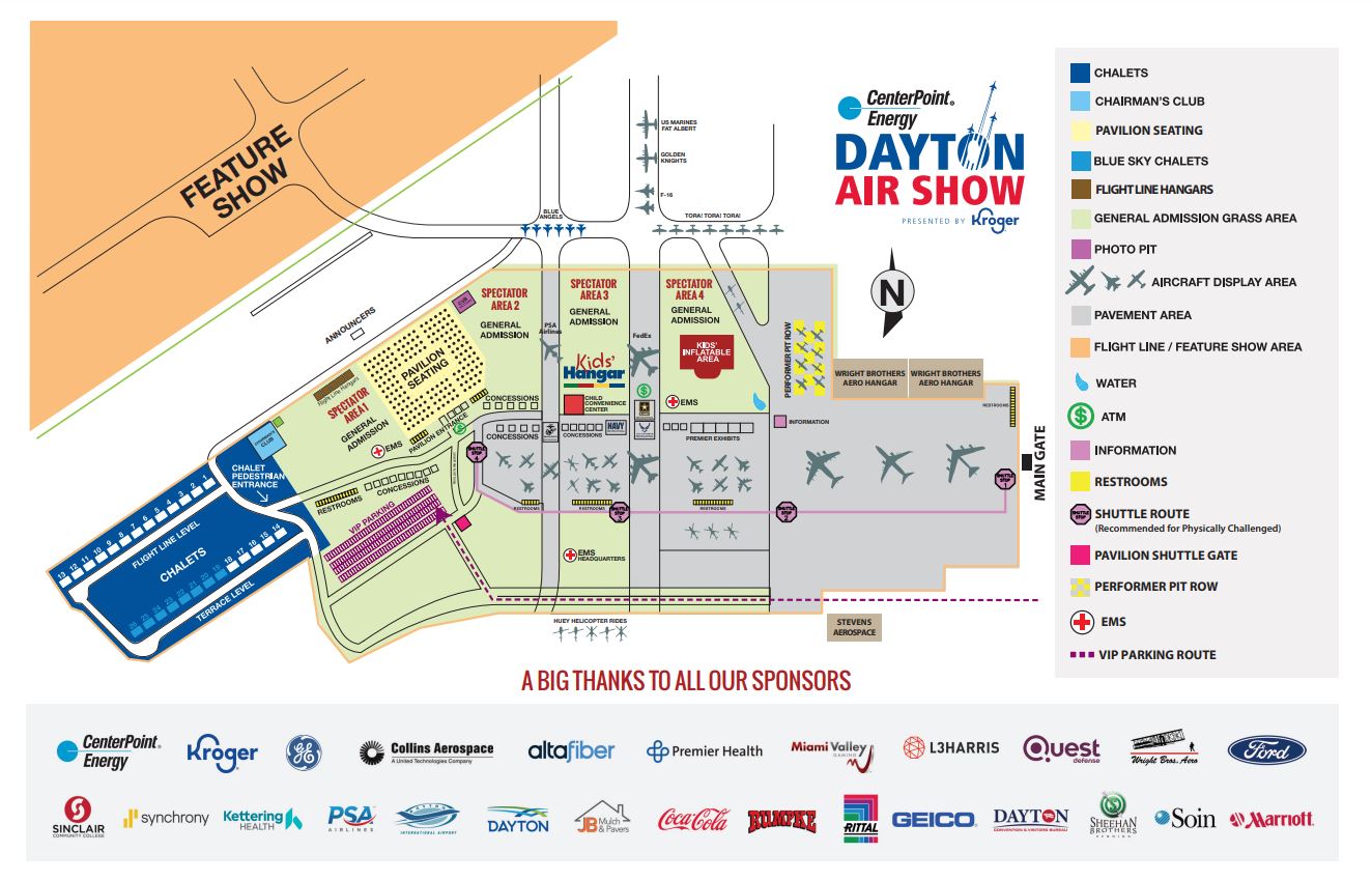 2022 Dayton Air Show Map