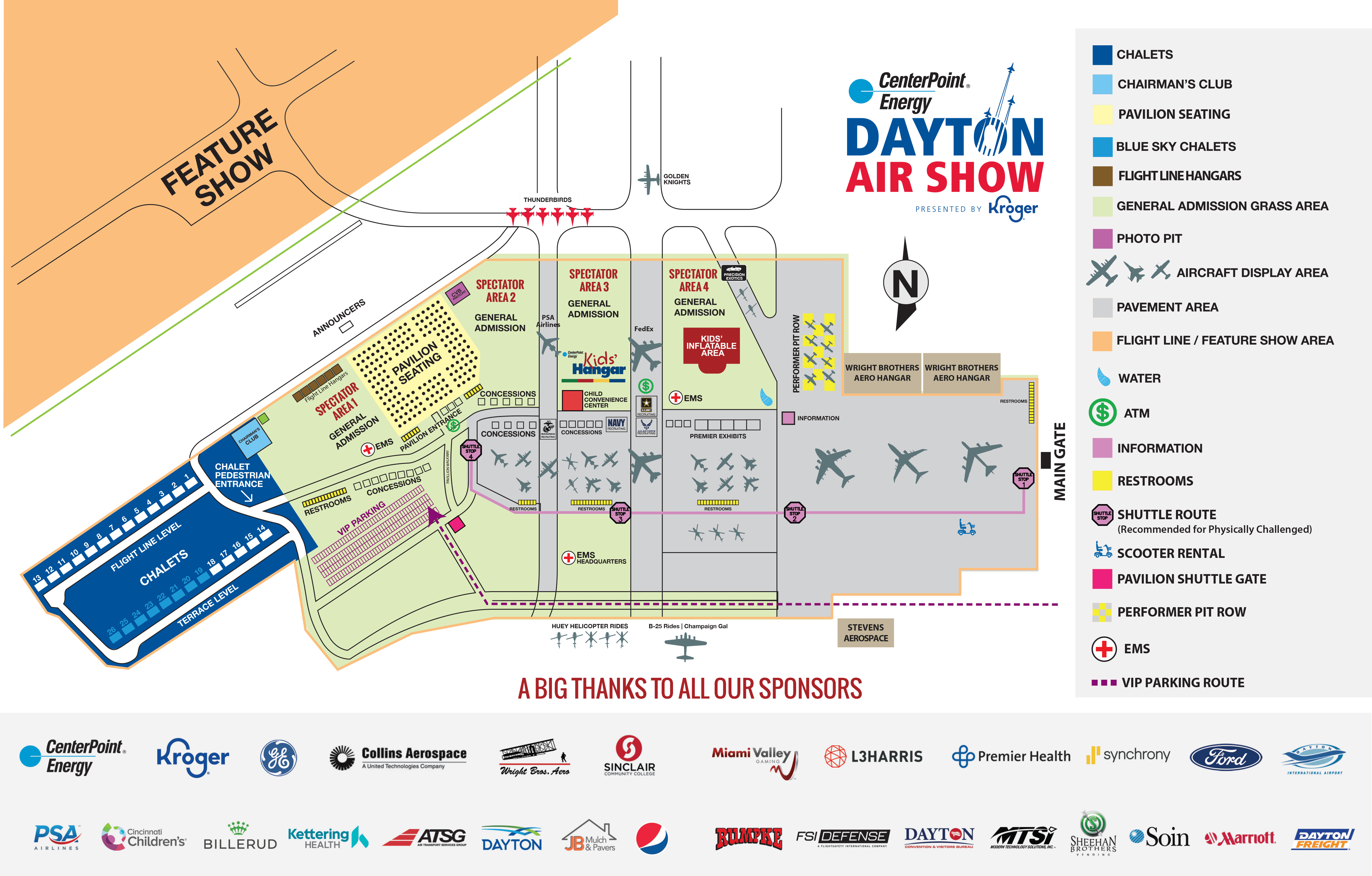 Air Show Map 2024 CenterPoint Energy Dayton Air Show