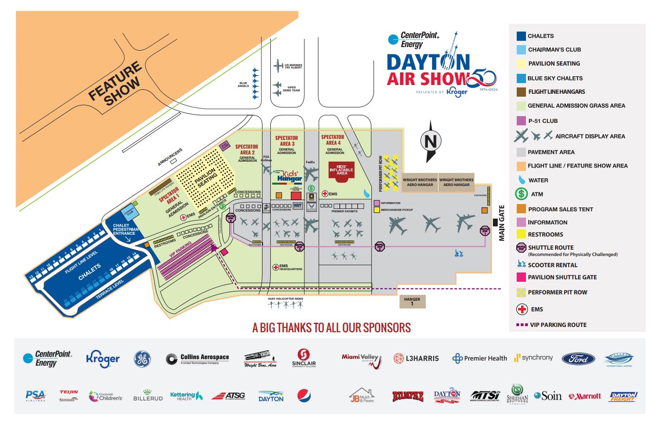 Show and Venue Map - 2024 CenterPoint Energy Dayton Air Show Presented by Kroger