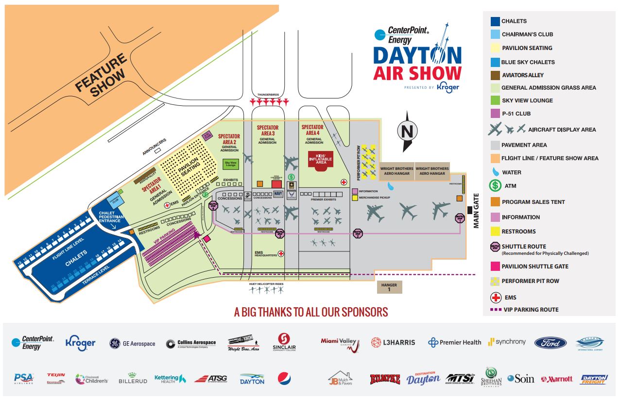 CenterPoint Energy Dayton Air Show Venue Map