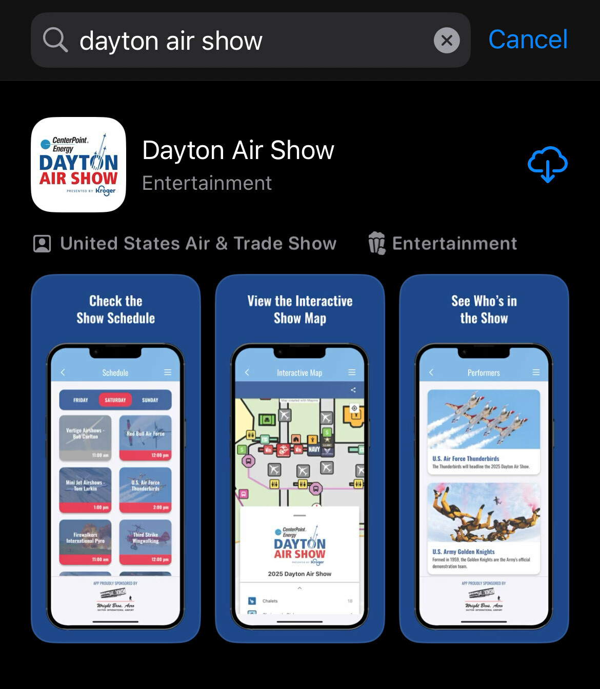 cpdas-2025-app-screenshot 2025 Dayton Air Show App