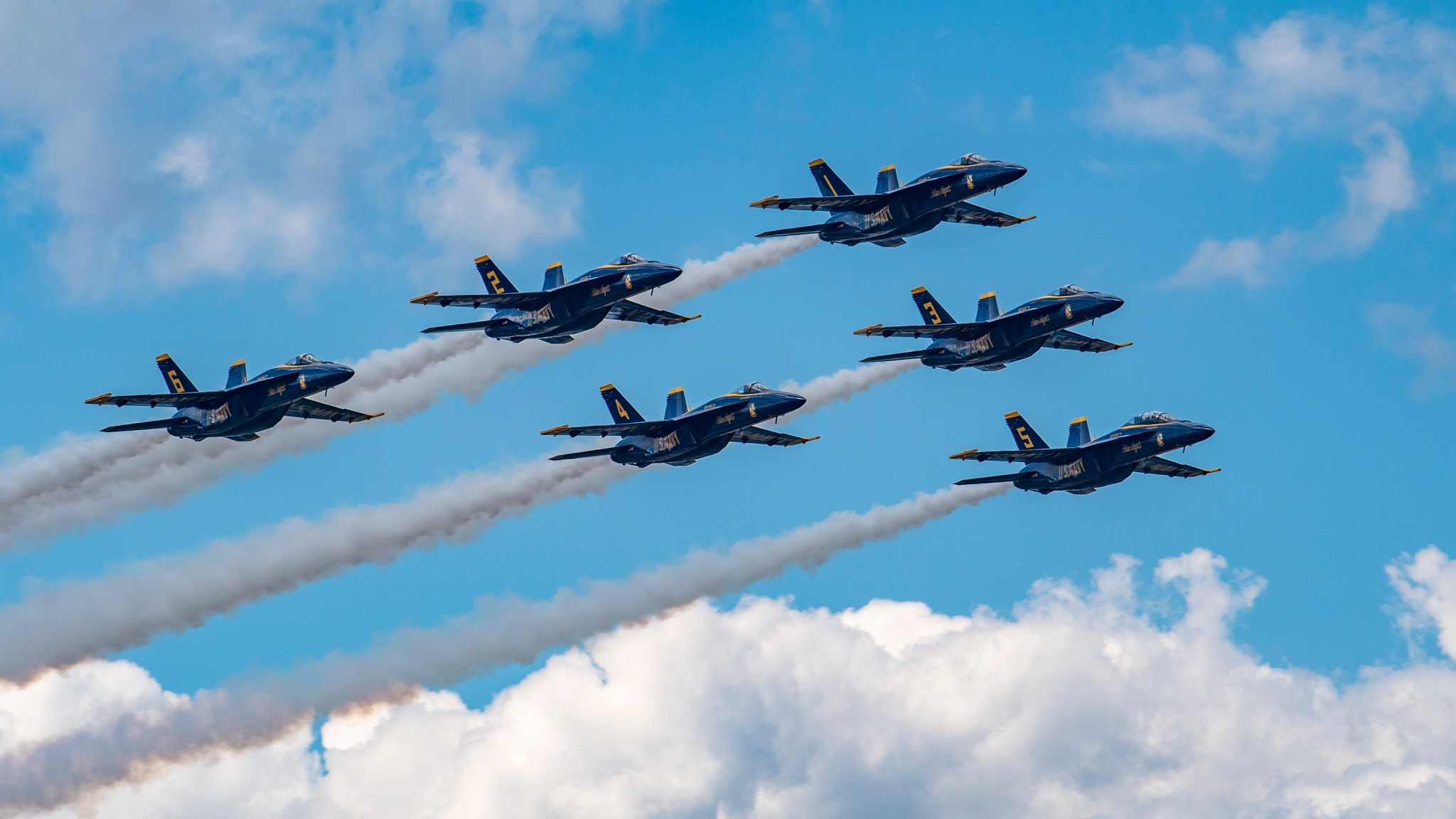 Blue Angels flying in formation
